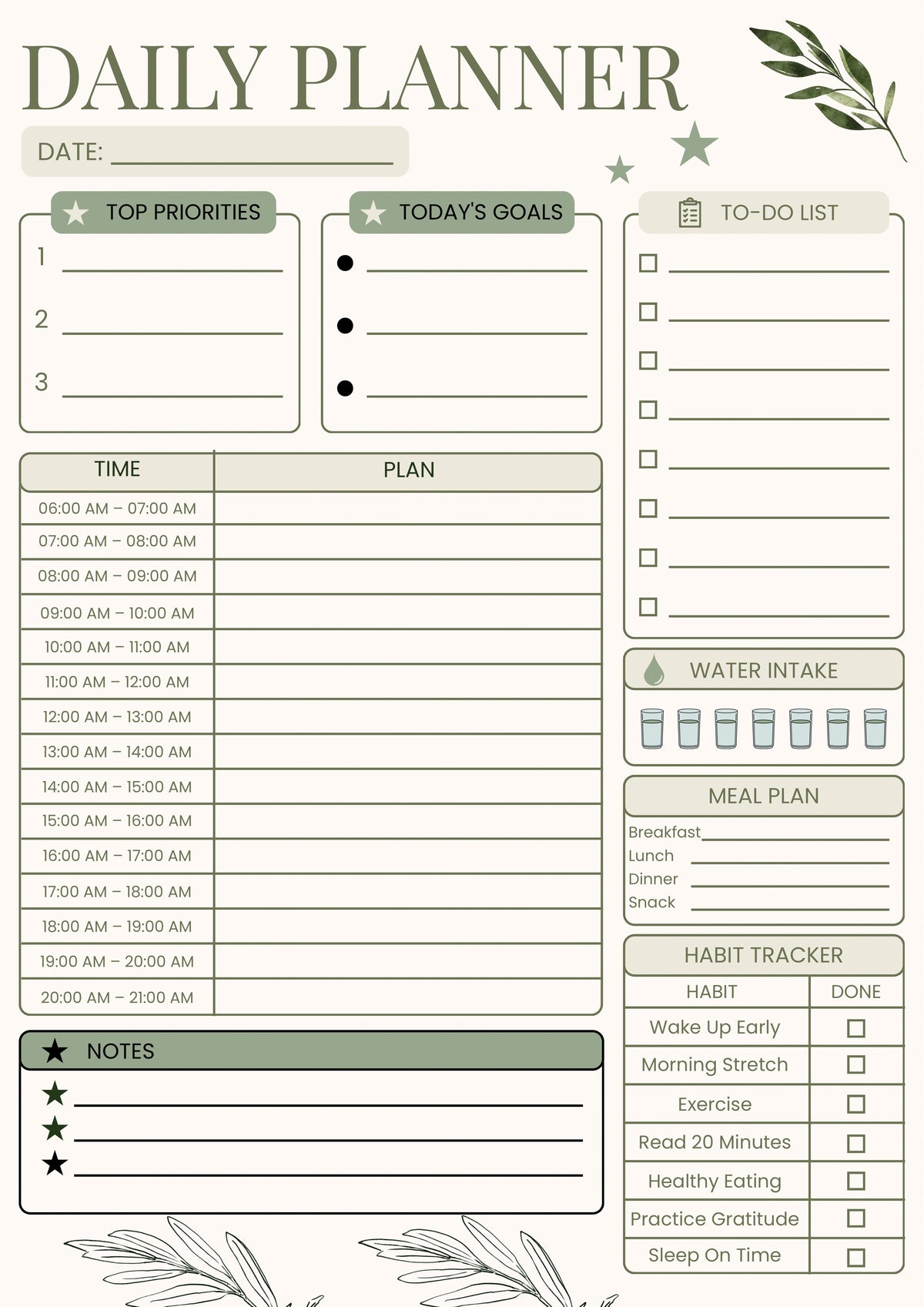  Olive daily planner