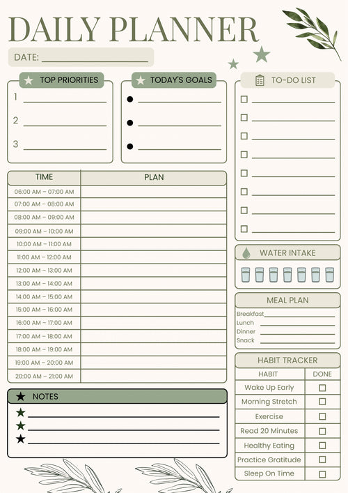  Olive daily planner